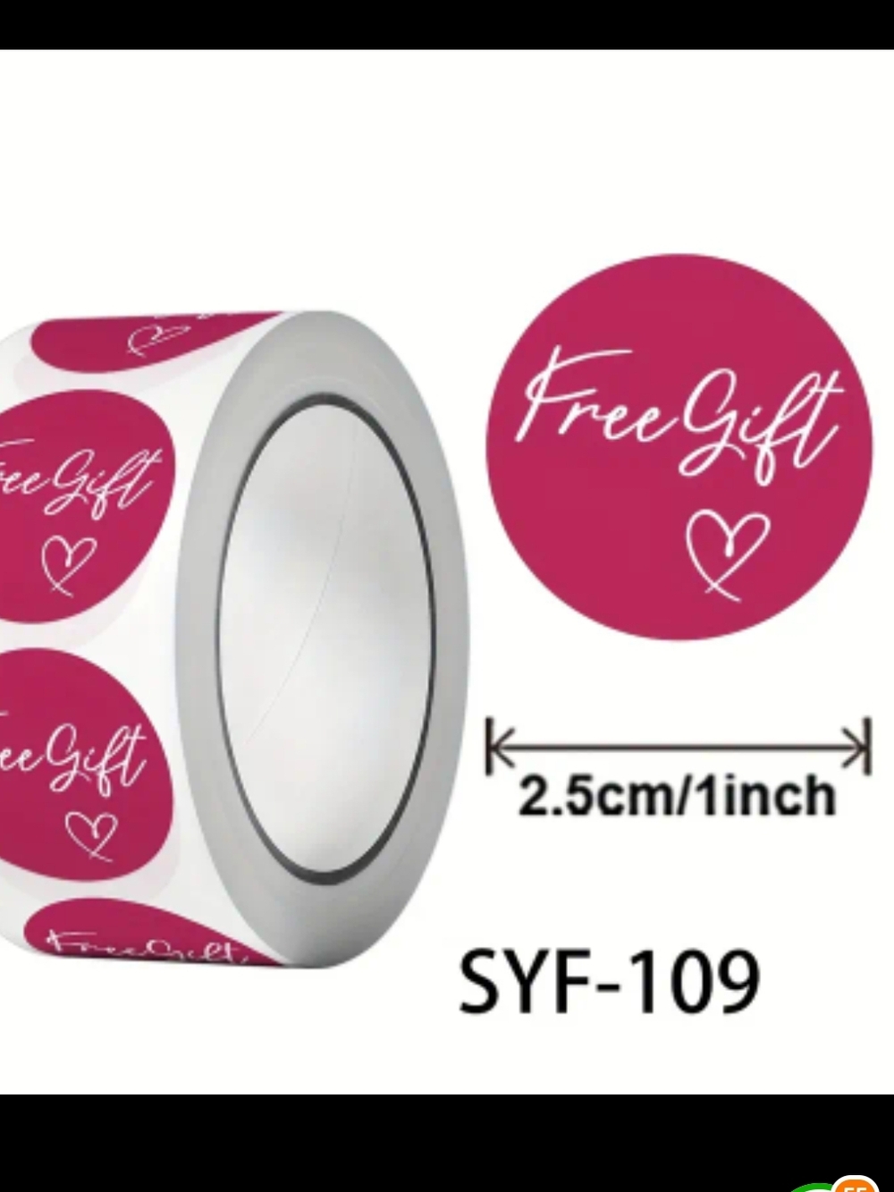 Free Gift Round Stickers Roll Of 500 New